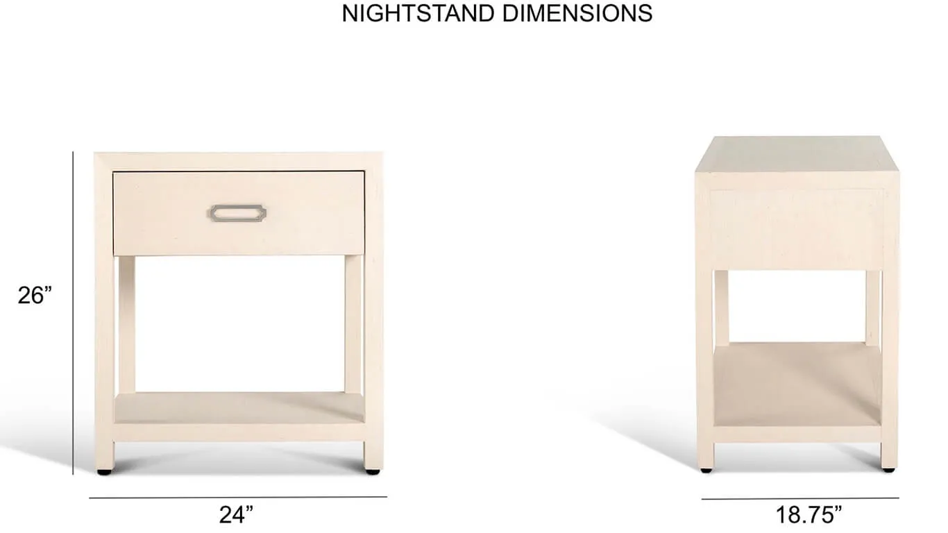 1 Drawer Raffia Nightstand