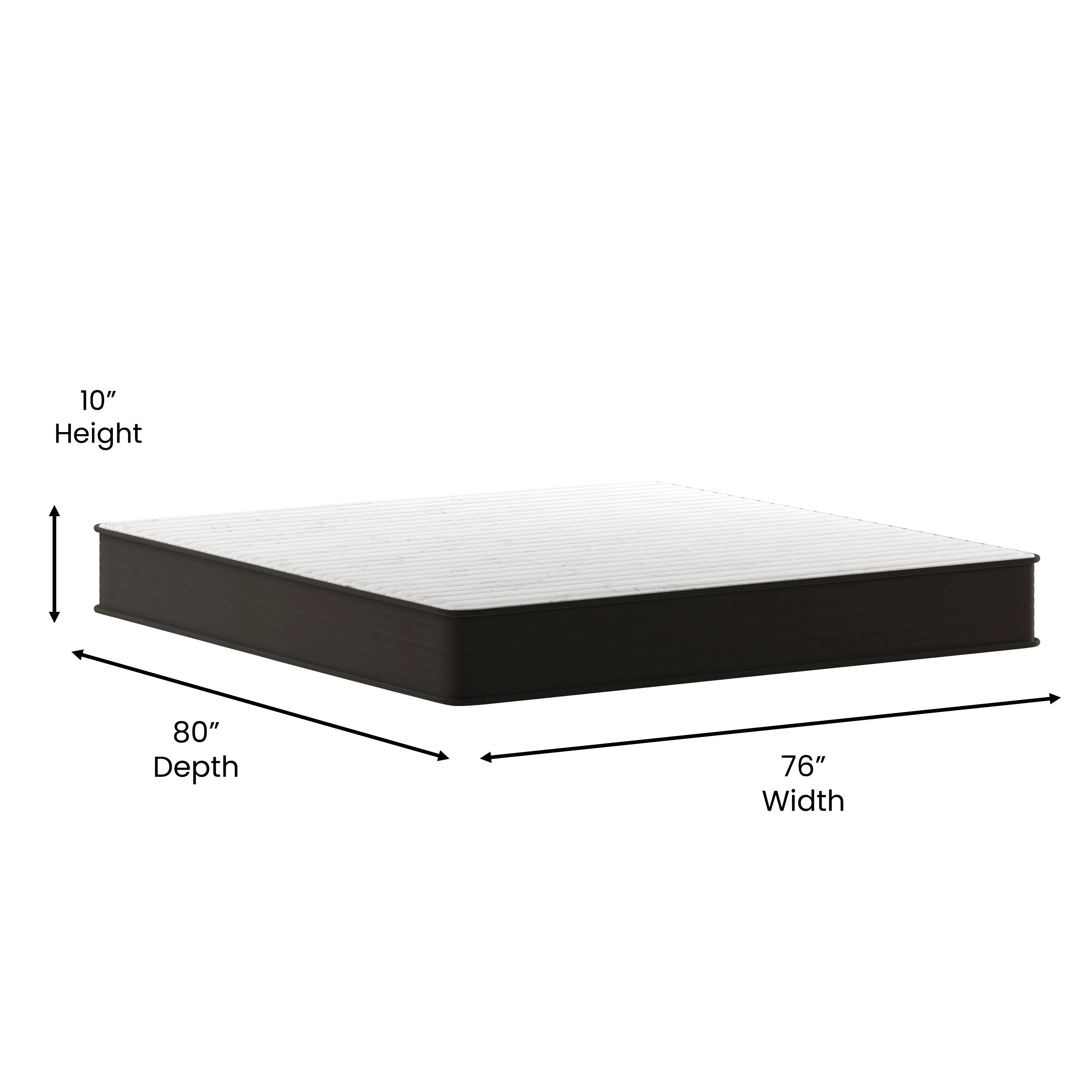 10 Inch Hybrid Mattress, King Size High Density Foam and Pocket Spring Mattress in a Box, CertiPur-US Certified Foam, /Black