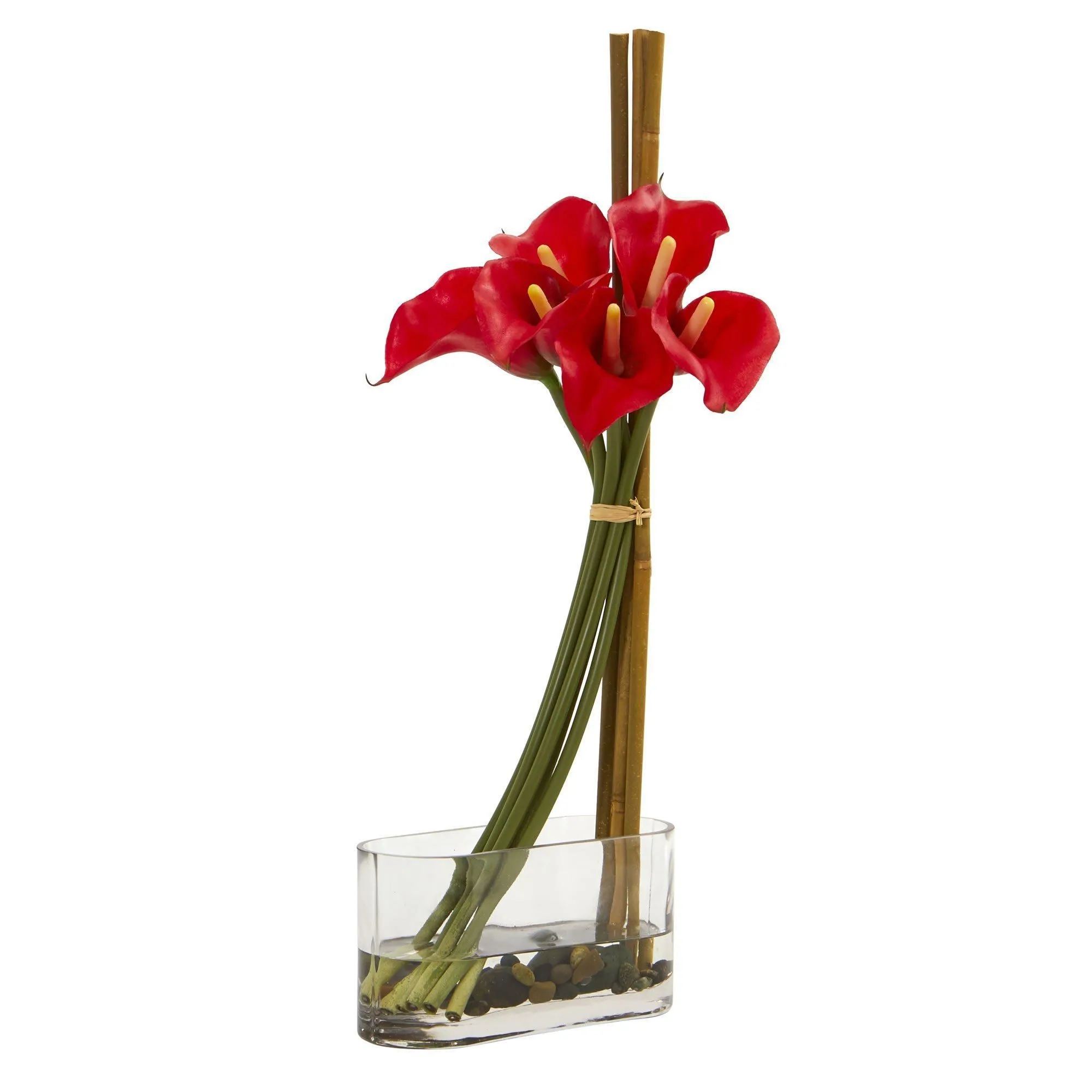 18” Calla Lily with Bamboo Artificial Arrangement