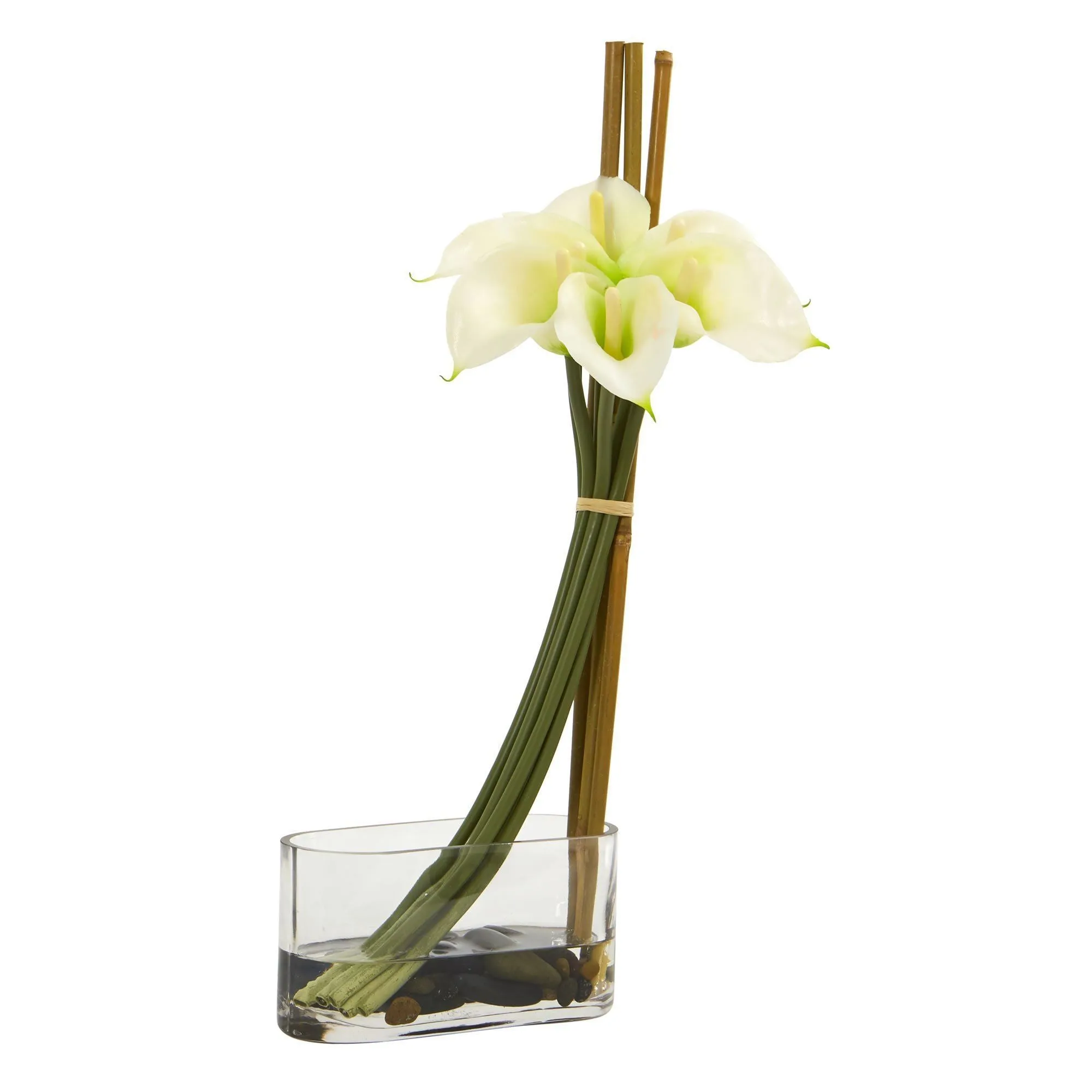 18” Calla Lily with Bamboo Artificial Arrangement