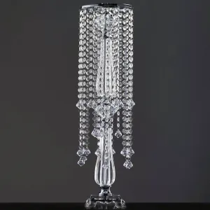 19 Hanging Crystals with Large Teardrops Diamond Crystal Chandelier Wedding Centerpiece - 28" tall