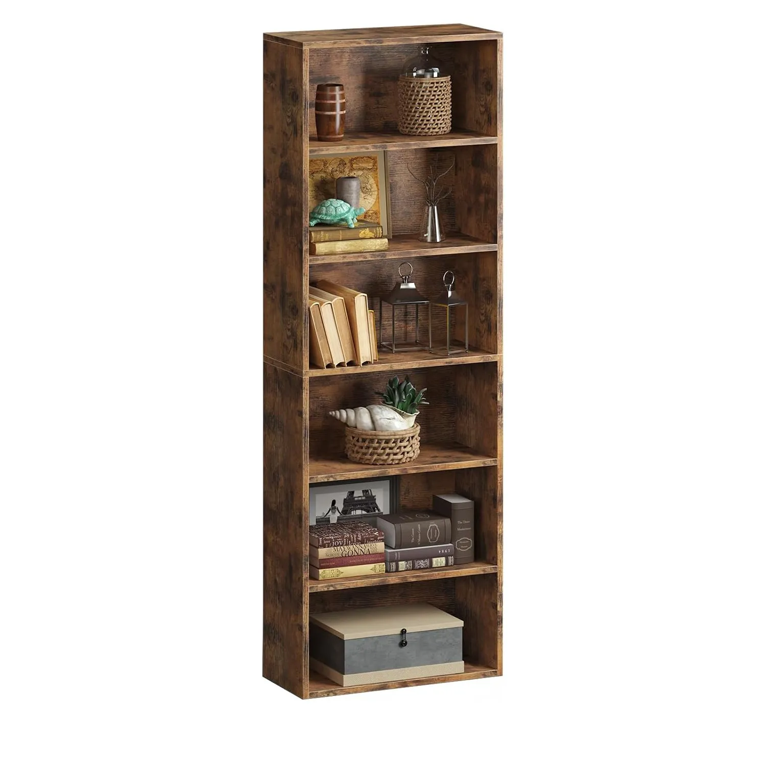 21.9" Width 6 Tiers Modern Minimalist Floor Bookshelf