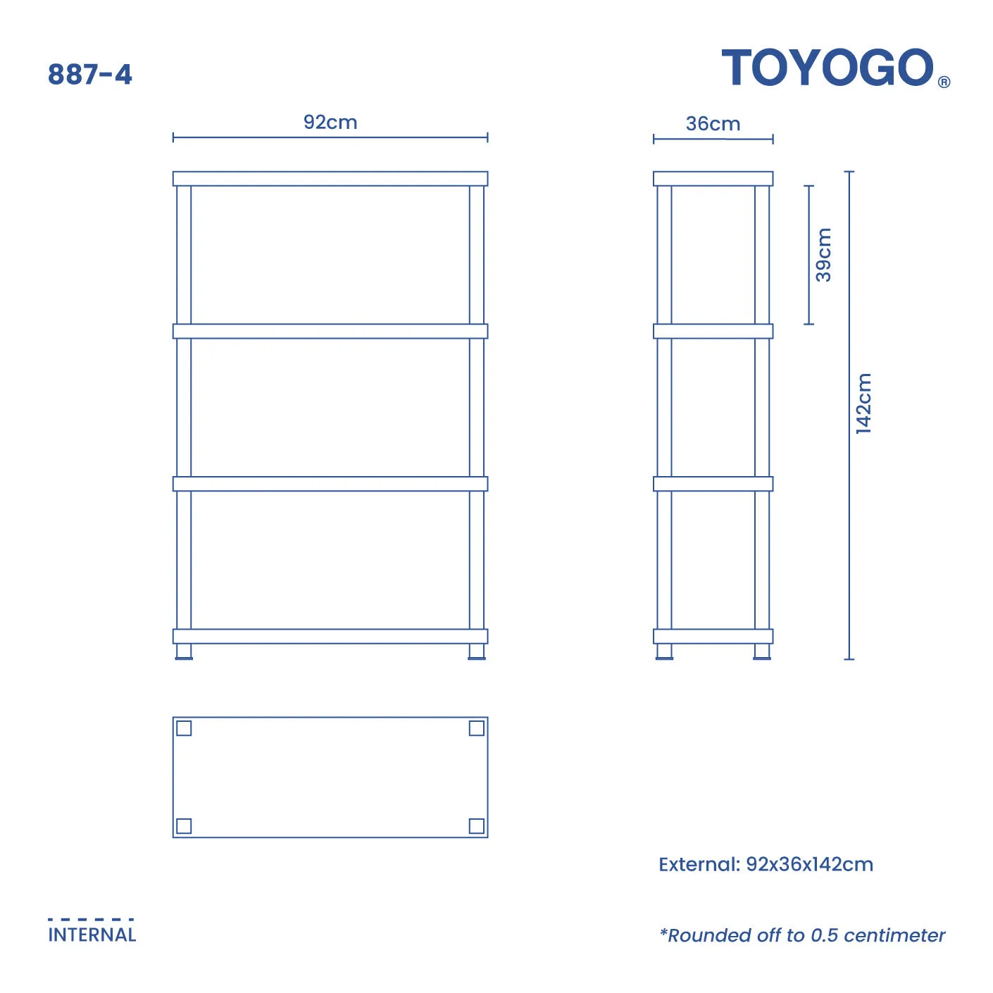 4 TIER SHELVING DIY (887-4)