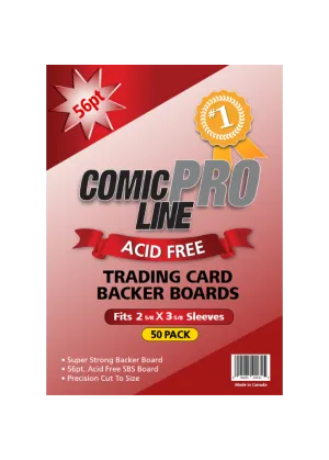 56pt Trading Card Backer Boards- Standard Size - 50 Pack.