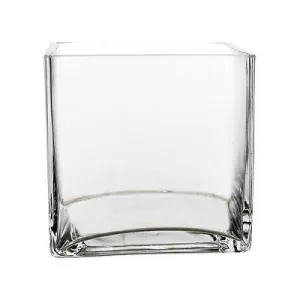 5" Cube (4.75”)Vase Clear Glass wedding centerpiece