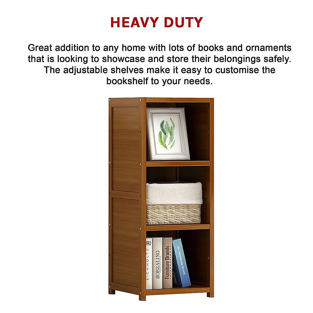 Adjustable Bamboo Shelf Bookcase Rack - 30x39x85cm, Durable