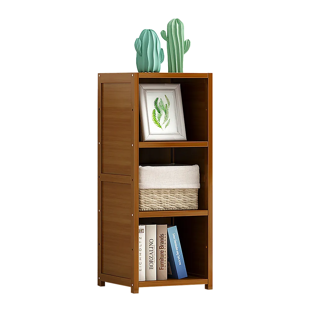 Adjustable Bamboo Shelf Bookcase Rack - 30x39x85cm, Durable