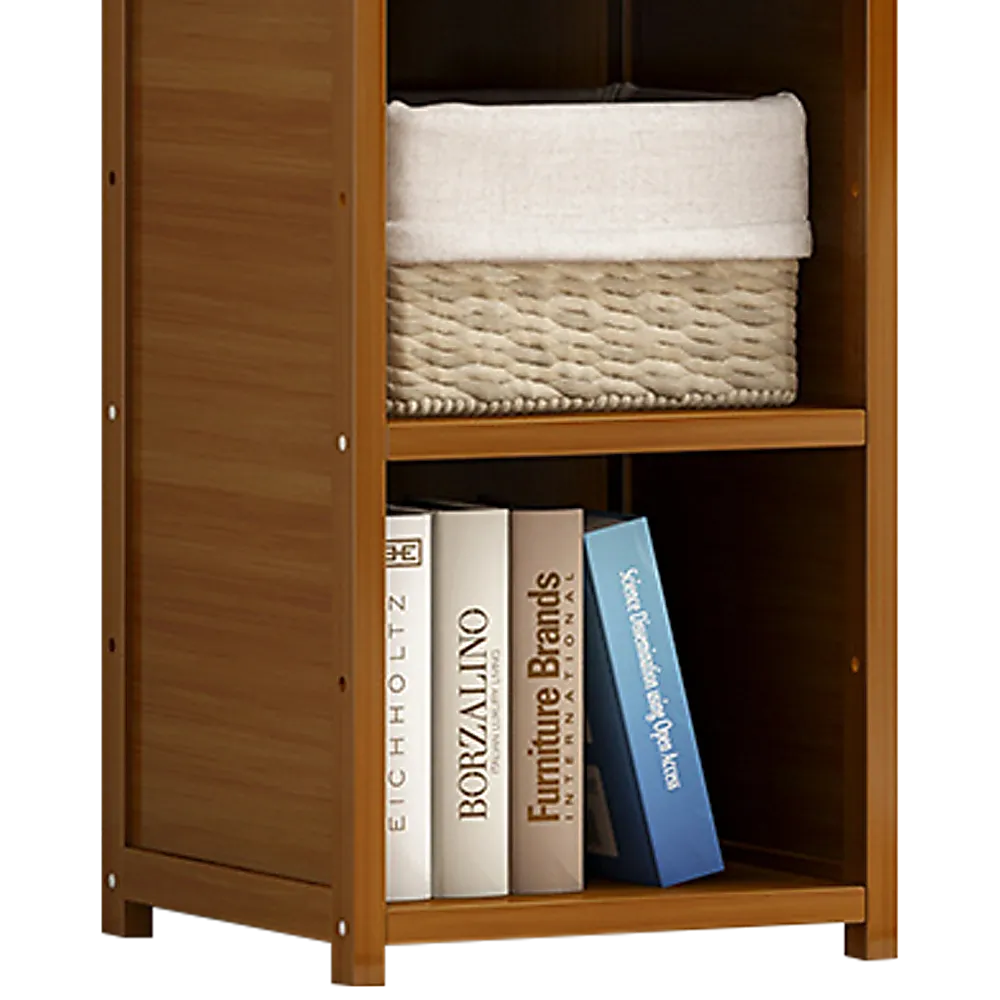 Adjustable Bamboo Shelf Bookcase with 4 Shelves, 8kg Weight