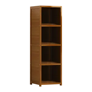 Adjustable Bamboo Shelf Bookcase with 4 Shelves, 8kg Weight