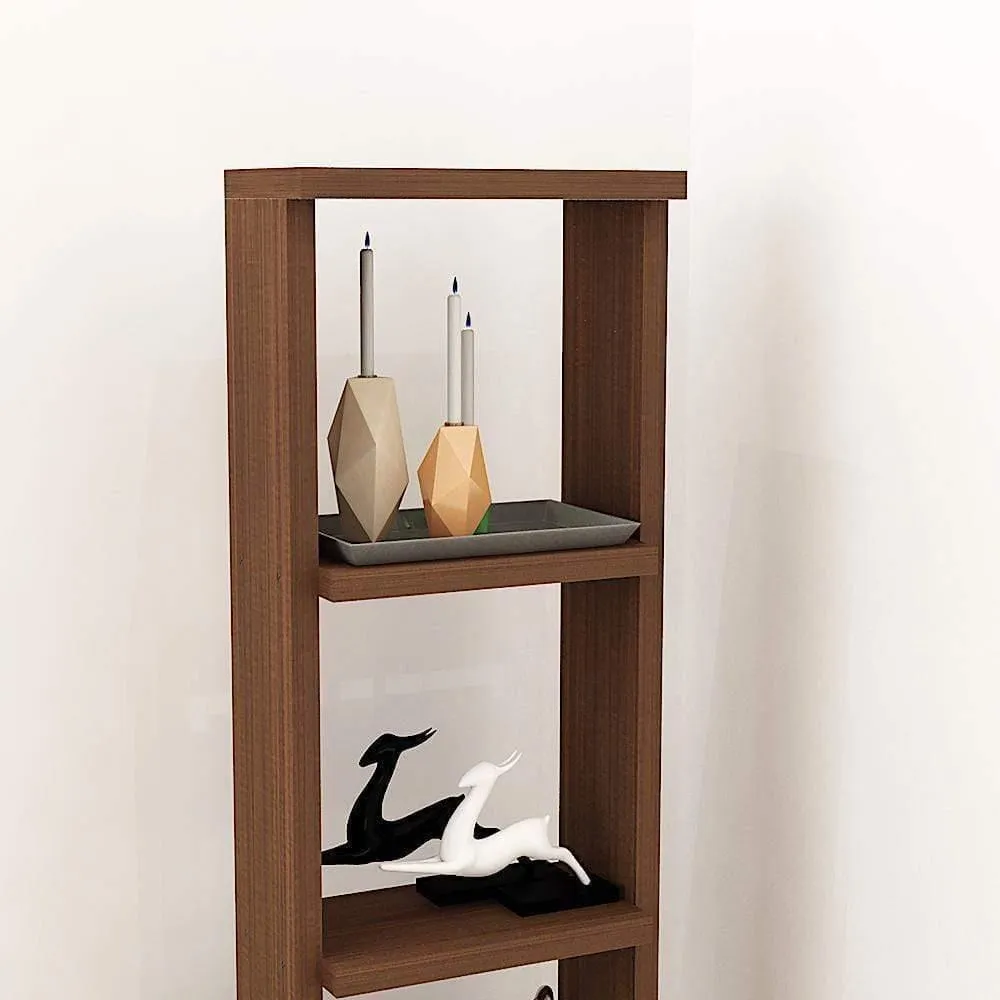 Alpha Lite Bookshelf, 54 inch high, Acacia Walnut