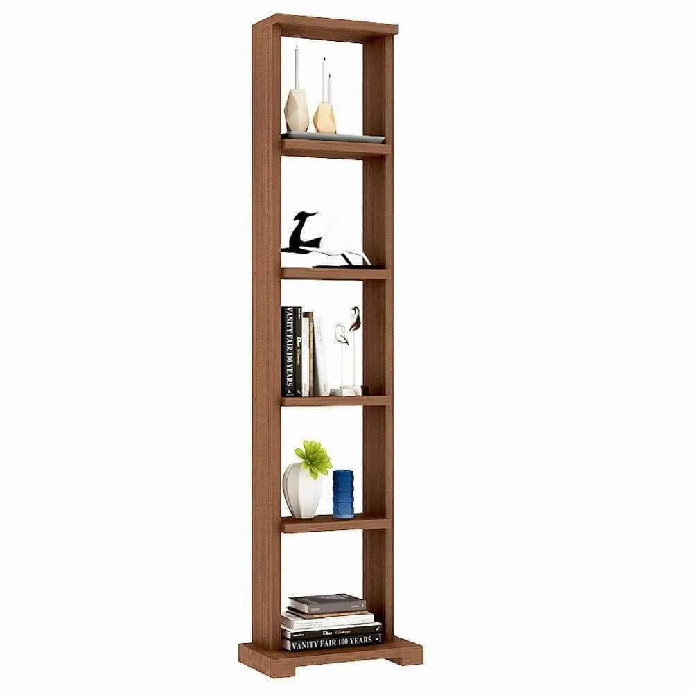 Alpha Lite Bookshelf, 54 inch high, Acacia Walnut