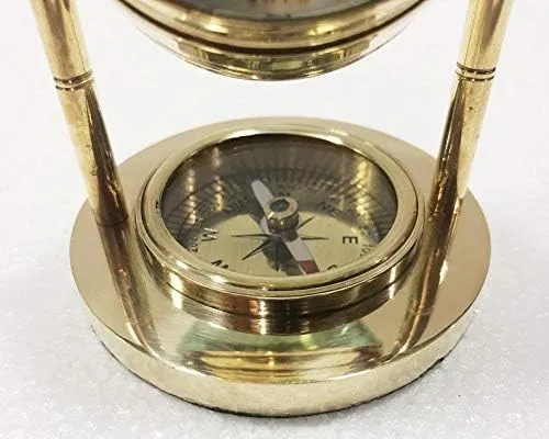 Antique Brass Desk Clock with Dual Dial, 1876