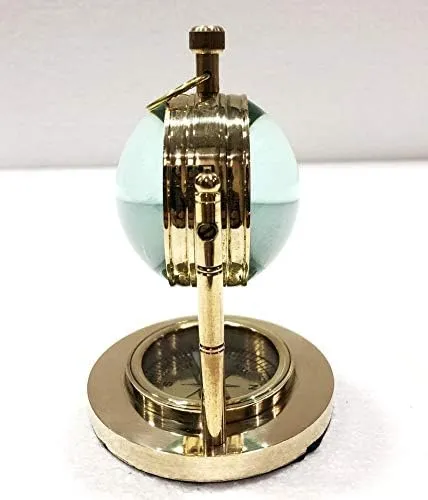 Antique Brass Desk Clock with Dual Dial, 1876