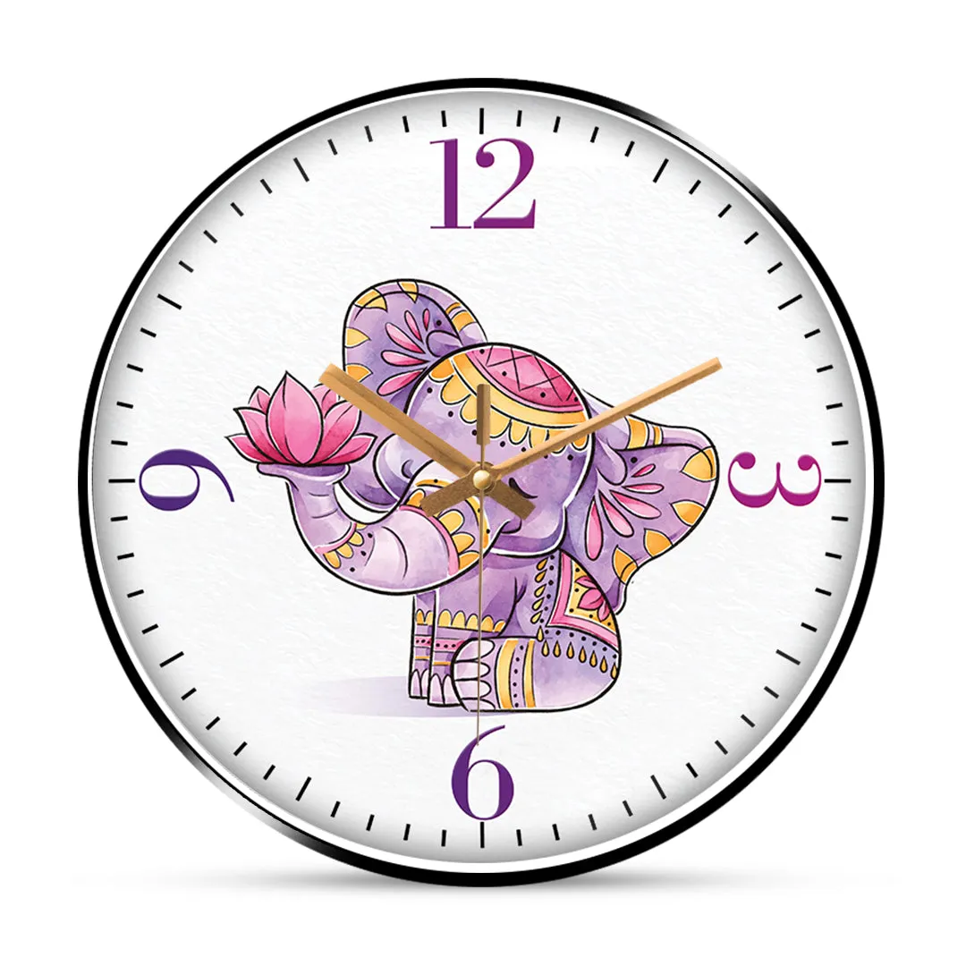 Arty elephant wall clock