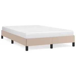 Bed Frame Cappuccino 120x190 cm Small Double Faux Leather