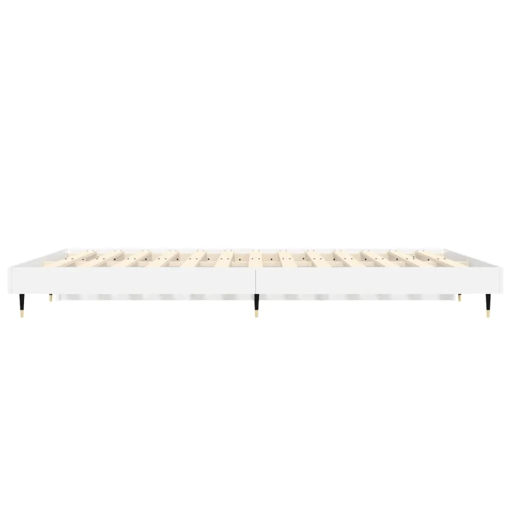 Bed Frame High Gloss White 140x190 cm Engineered Wood