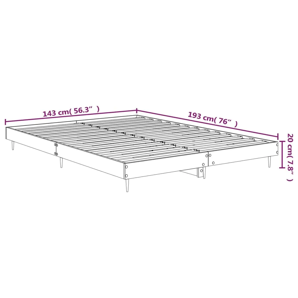 Bed Frame High Gloss White 140x190 cm Engineered Wood