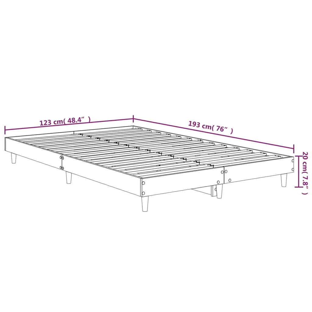 Bed Frame Smoked Oak 120x190 cm Engineered Wood