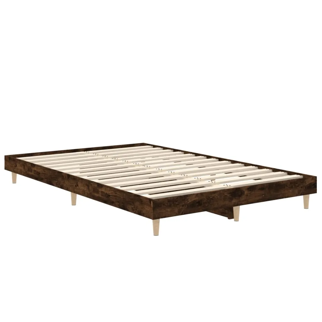 Bed Frame Smoked Oak 120x190 cm Engineered Wood