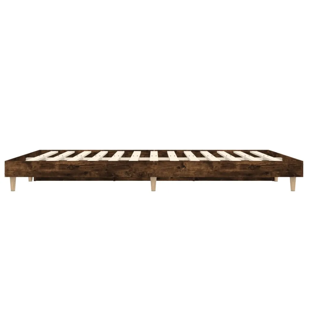 Bed Frame Smoked Oak 120x190 cm Engineered Wood