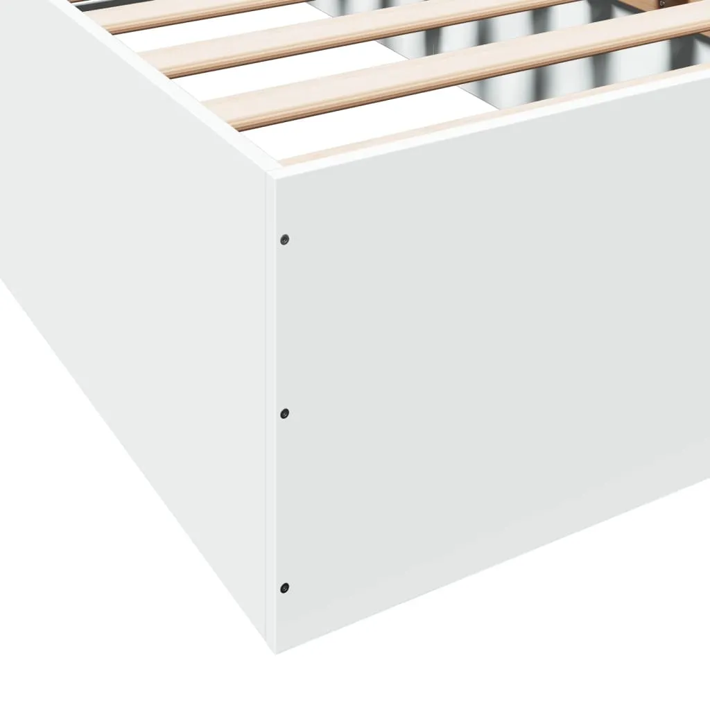 Bed Frame White 75x190 cm Small Single Engineered Wood