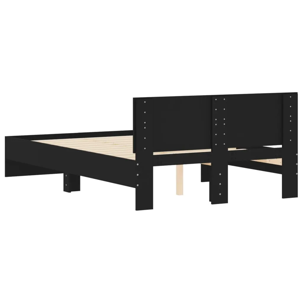 Bed Frame with Headboard Black 120x200 cm