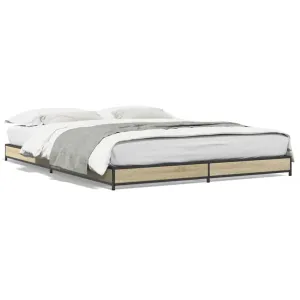 Bed Frame without Mattress Sonoma Oak 140x200 cm