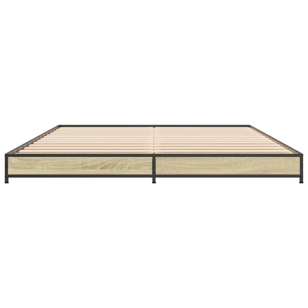 Bed Frame without Mattress Sonoma Oak 140x200 cm