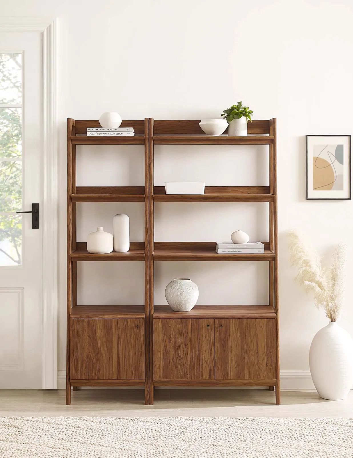 Bixby Wood Bookshelves - Set of 2 Walnut EEI-6113-WAL