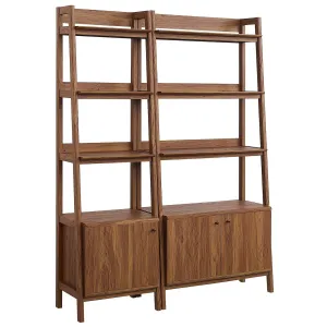 Bixby Wood Bookshelves - Set of 2 Walnut EEI-6113-WAL