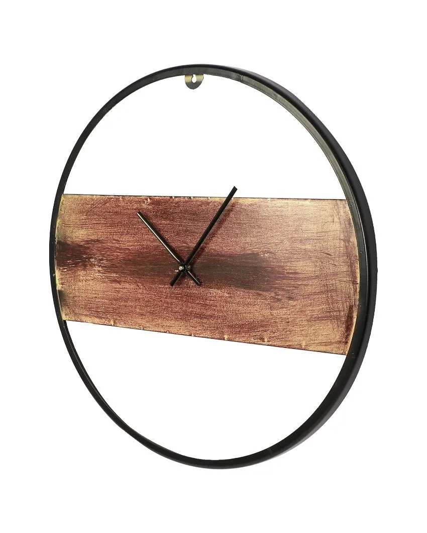 Black & Brown Round Iron Wall Clock | 20 x 20 x 2 inches