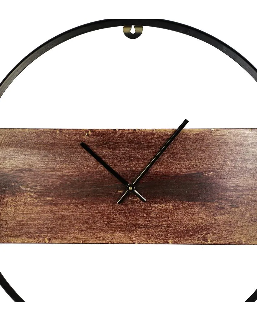 Black & Brown Round Iron Wall Clock | 20 x 20 x 2 inches