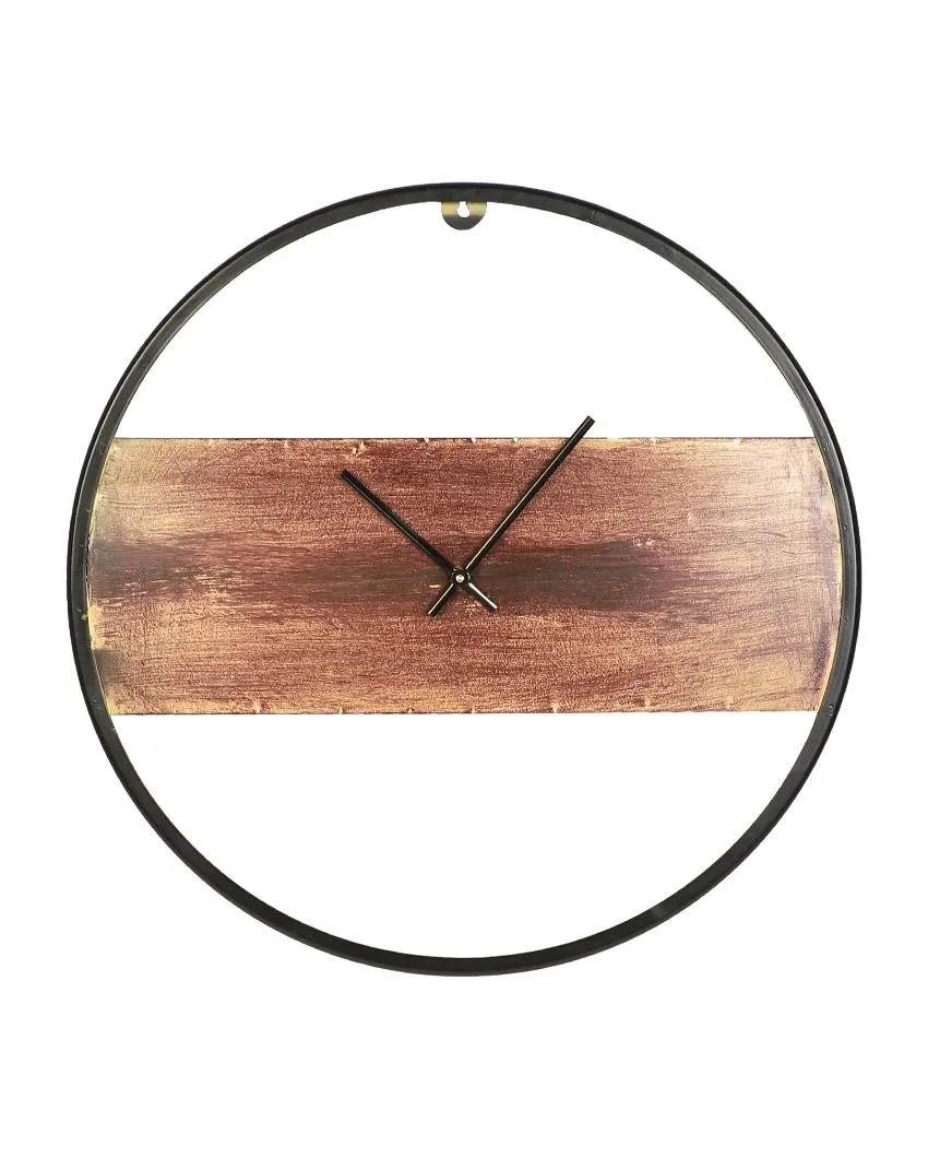 Black & Brown Round Iron Wall Clock | 20 x 20 x 2 inches