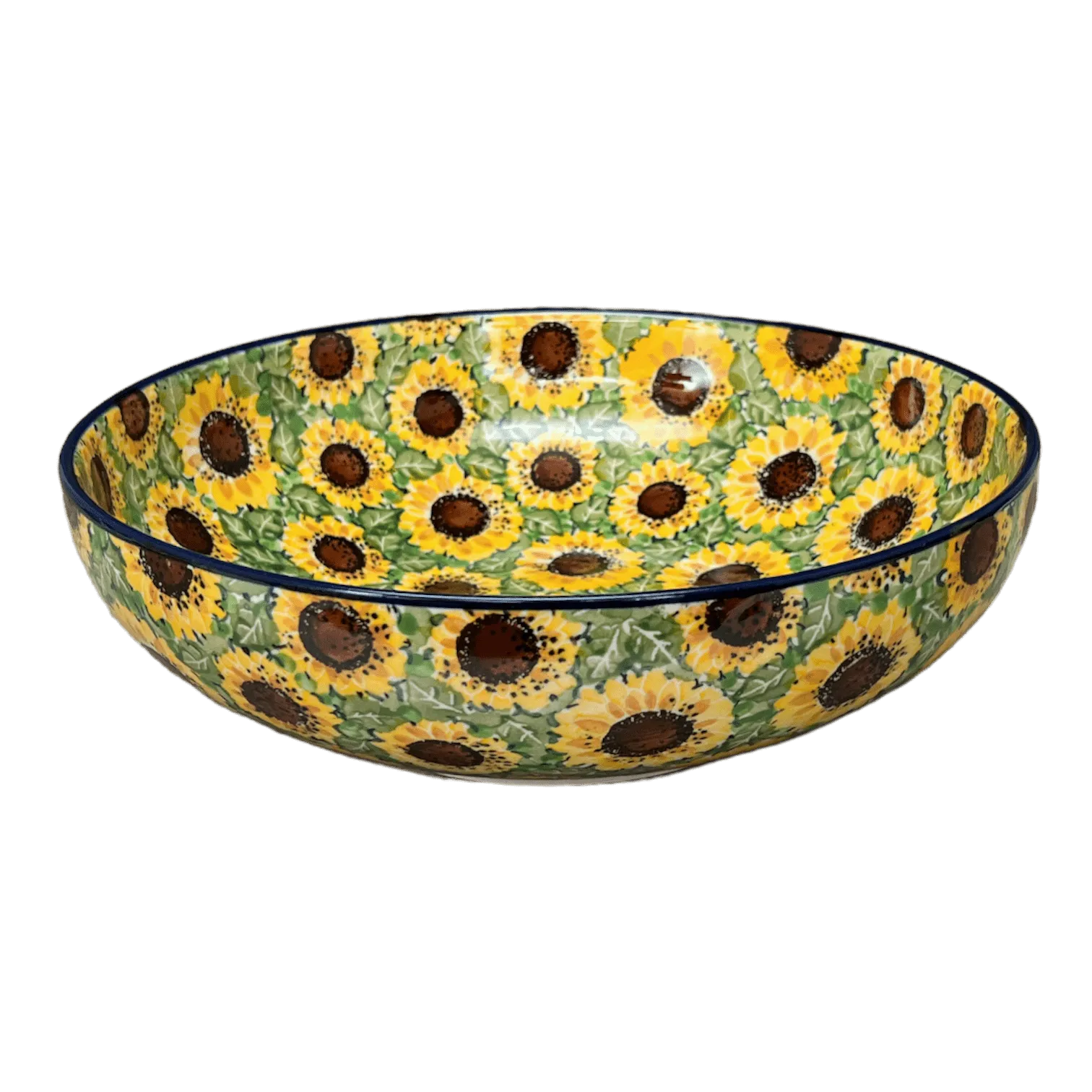 Bowl, Round, Serving, 10.5" in "Sunflower Field" by Ceramika Artystyczna | AC36-U4737