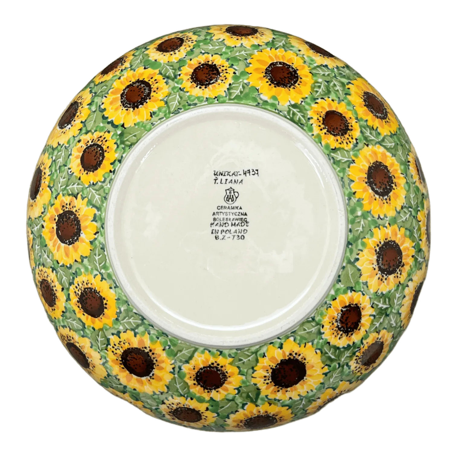 Bowl, Round, Serving, 10.5" in "Sunflower Field" by Ceramika Artystyczna | AC36-U4737