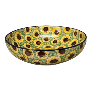 Bowl, Round, Serving, 10.5" in "Sunflower Field" by Ceramika Artystyczna | AC36-U4737