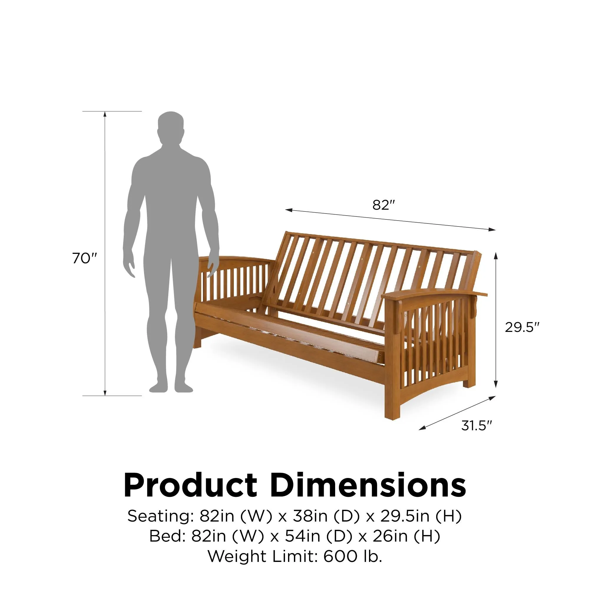 Cameron All Wood Futon Frame