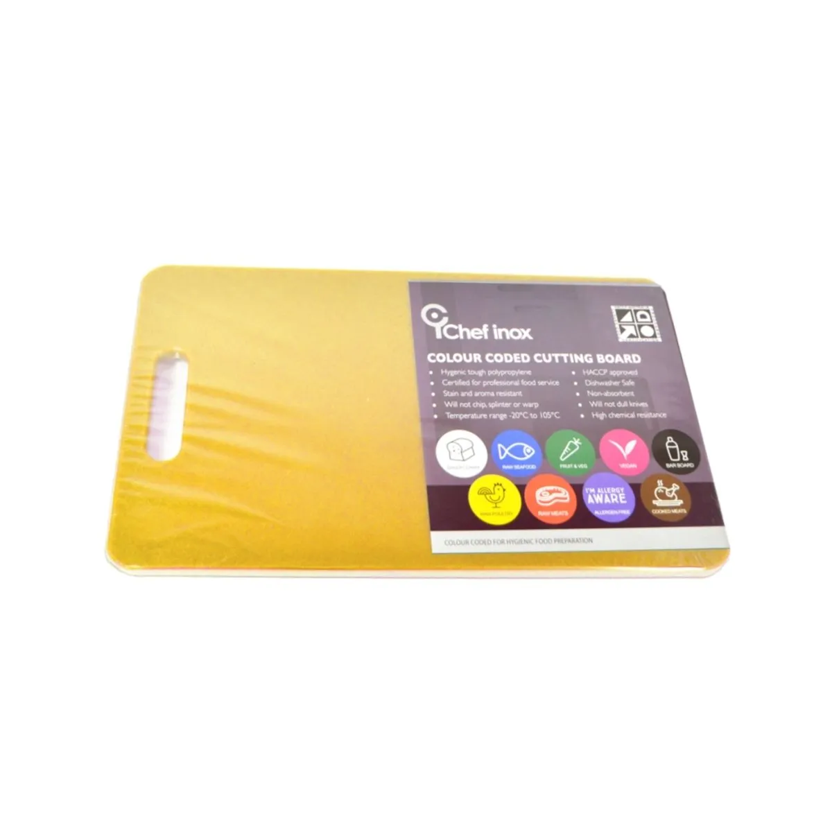 Chef Inox Plastic Chopping Board Yellow 40cm x 25cm