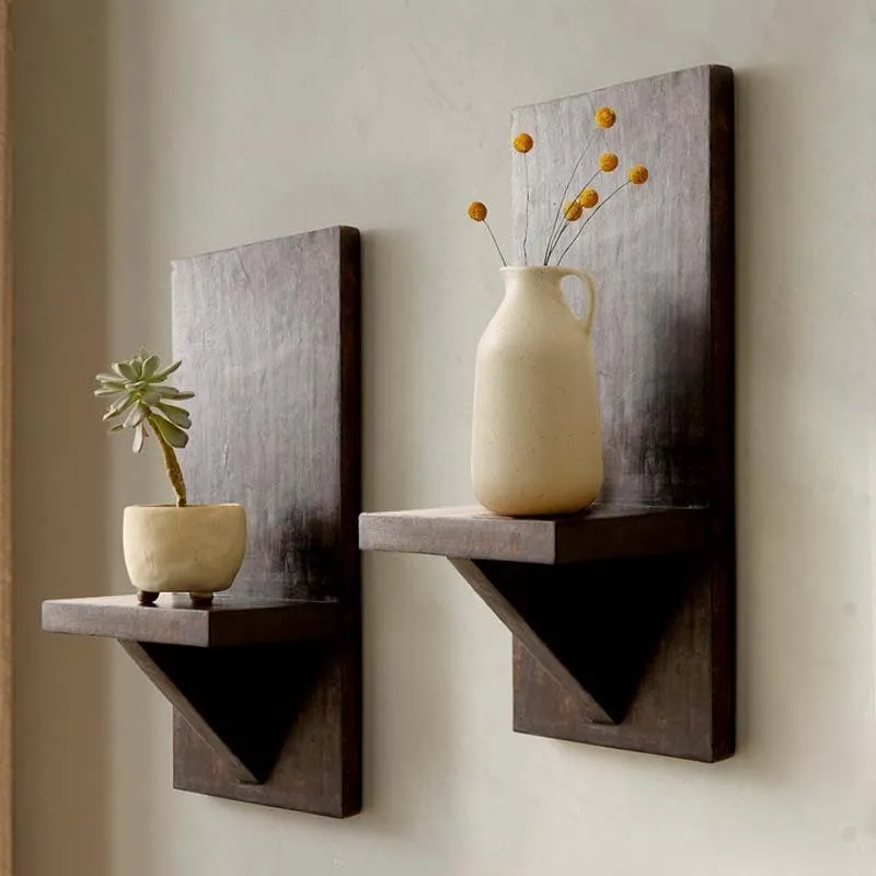 Classic Wooden Wall Shelves (Set Of Two)