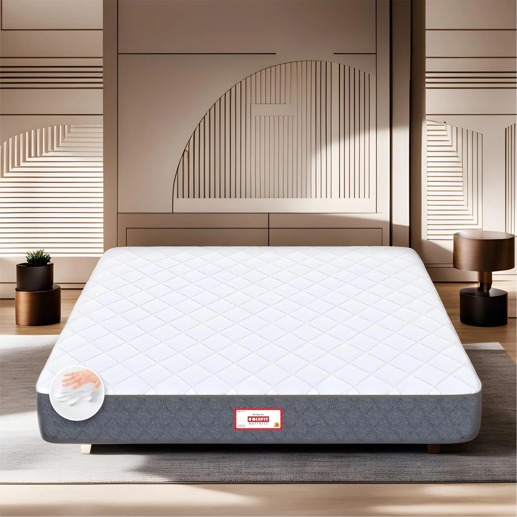 Coirfit Twin Plus 5-Zone I-Shape Tech. 8 inch King Memory Foam Mattress (L x W: 75 inch x 70 inch)