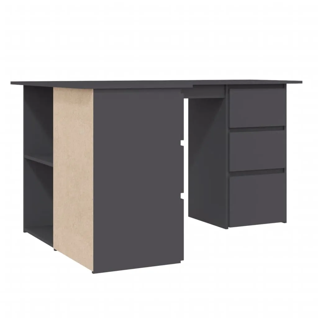 Corner Desk Grey 145x100x76 cm Chipboard