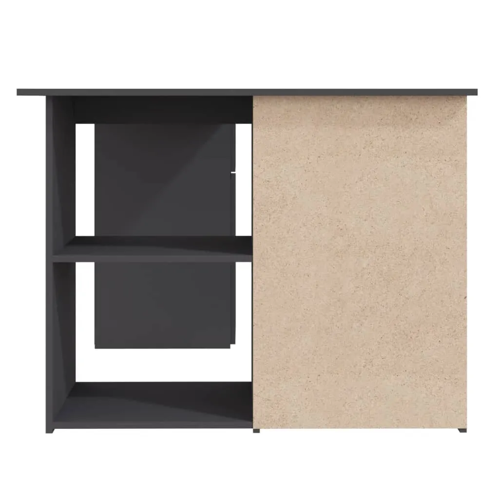 Corner Desk Grey 145x100x76 cm Chipboard