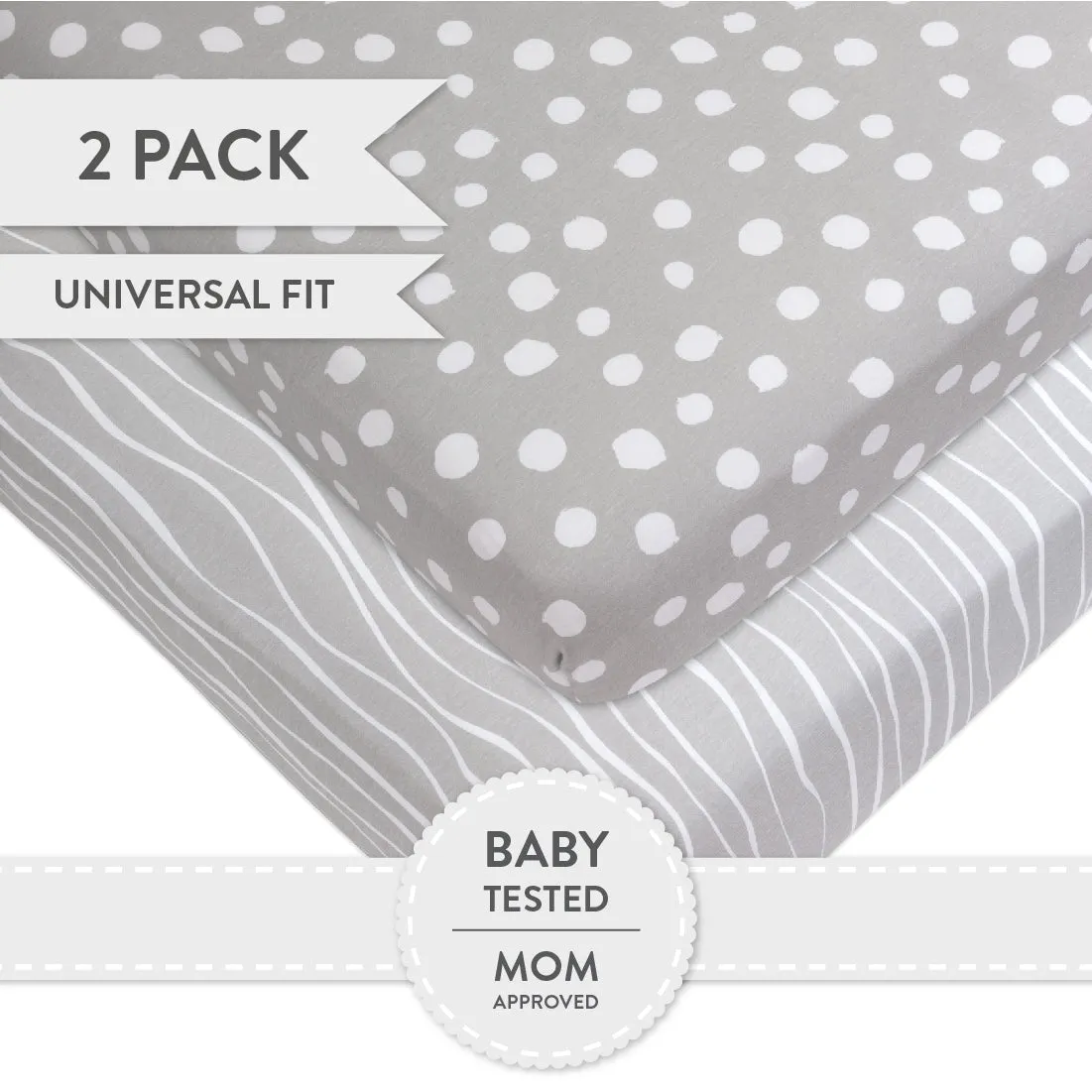 Crib Sheet Set - Grey & White Abstract