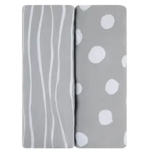 Crib Sheet Set - Grey & White Abstract