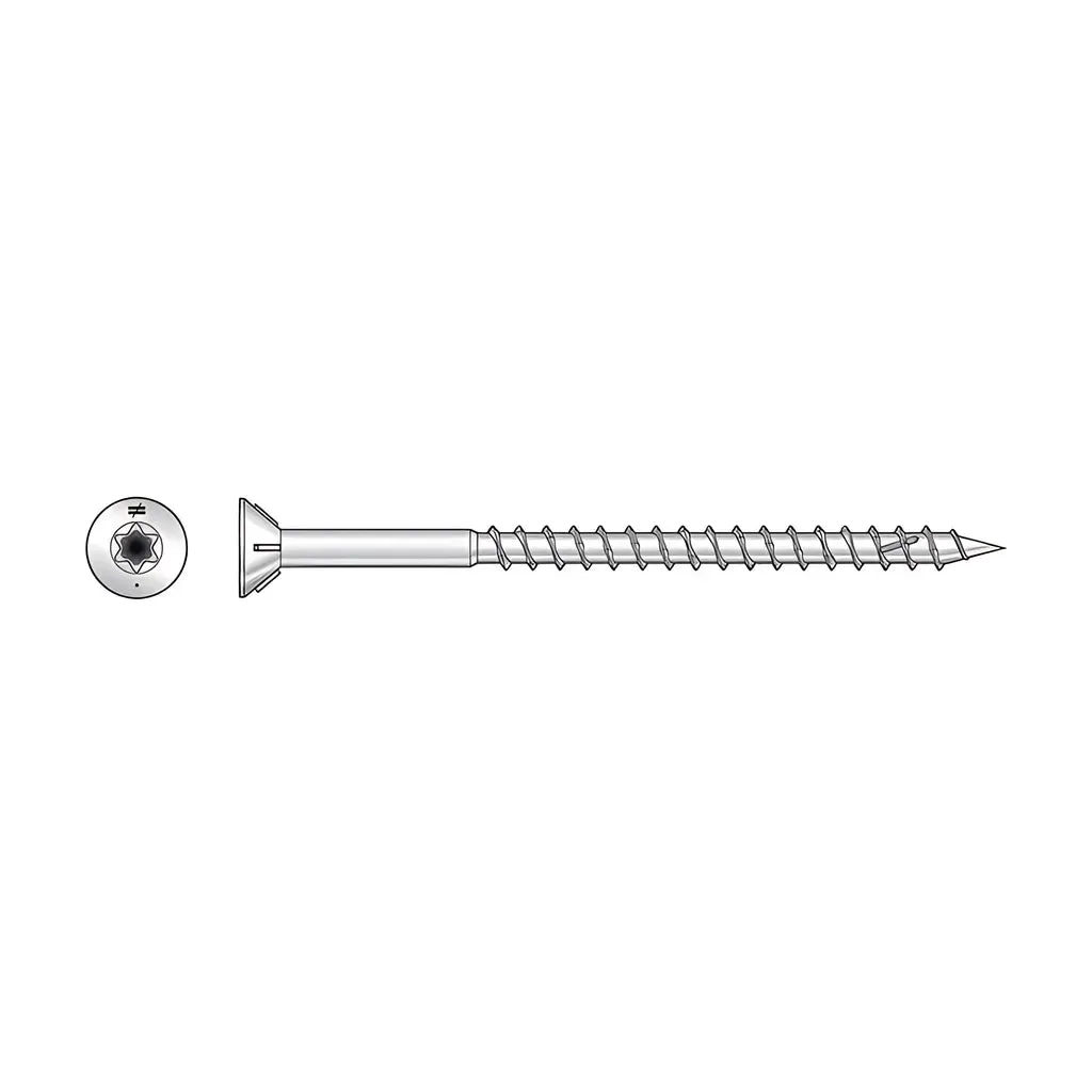 Deck-Drive DWP WOOD SS Screw - #10 x 2-1/2 in. T25, Flat Head, Type 305 (1 lb.)