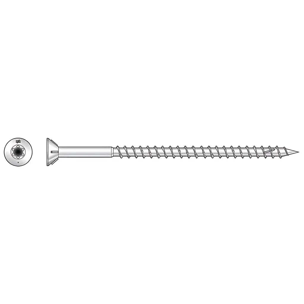 Deck-Drive DWP WOOD SS Screw - #10 x 3-1/2 in. T25, Flat Head, Type 305 (1 lb.)