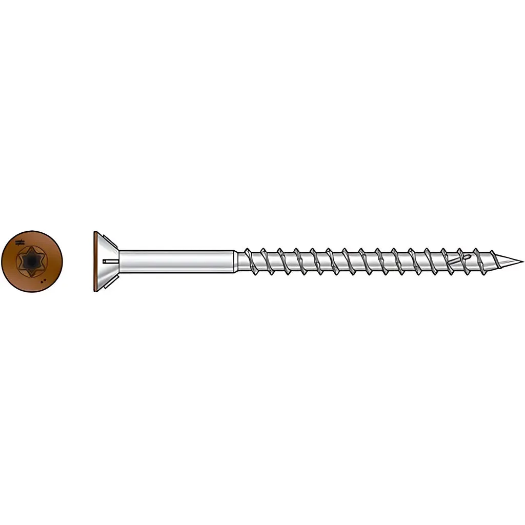 Deck-Drive DWP WOOD SS Screw - #10 x 3 in. T-25, Flat Head, Type 305, Tan 01 (1750-Qty)