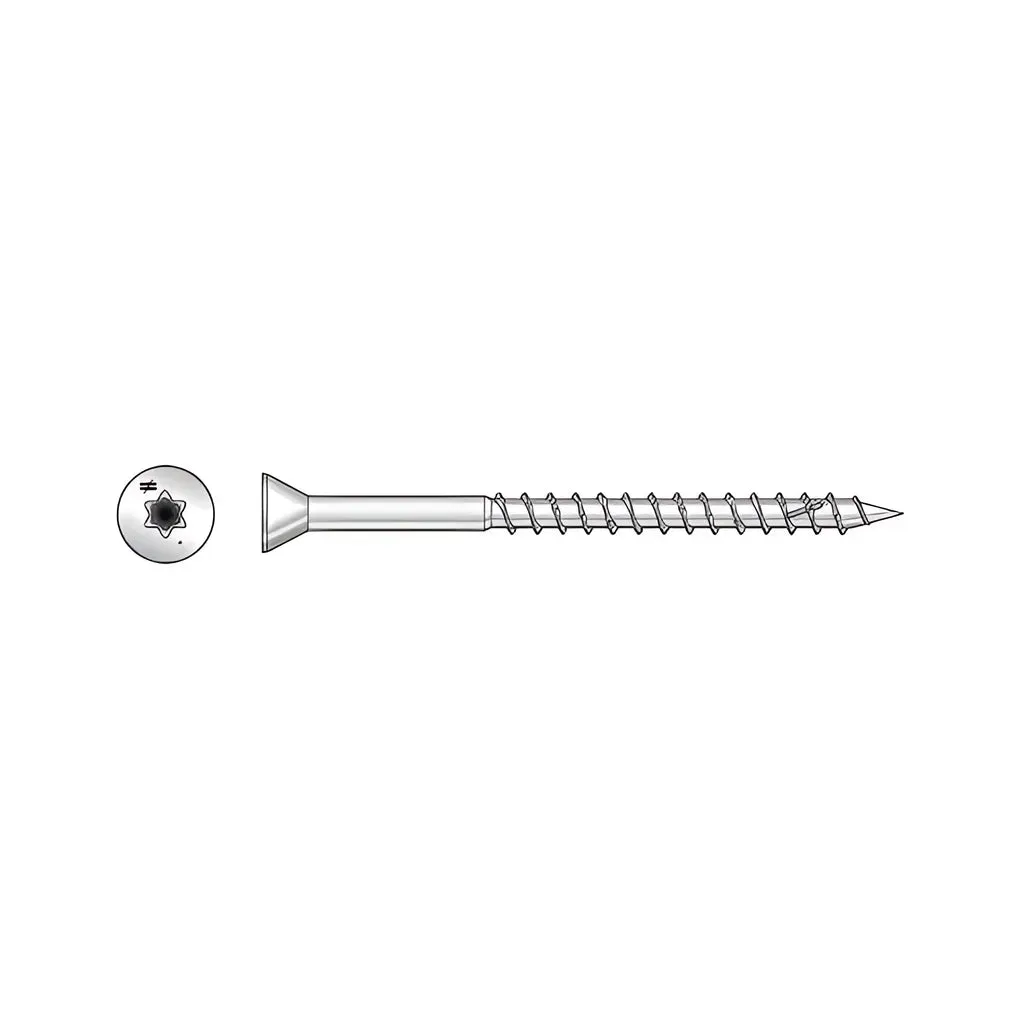 Deck-Drive DWP WOOD SS Screw - #7 x 1-5/8 in. T-15, Trim Head, Type 305 (1 lb.) (Pack of 10)