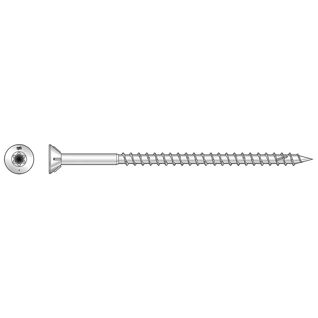 Deck-Drive DWP WOOD SS Screw - #8 x 3 in. T20, Flat Head, Type 305 (1 lb.) (Pack of 10)