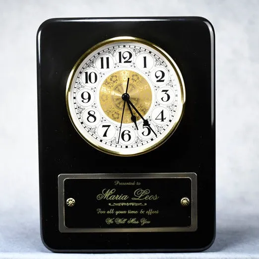 Ebony Plaque Clock